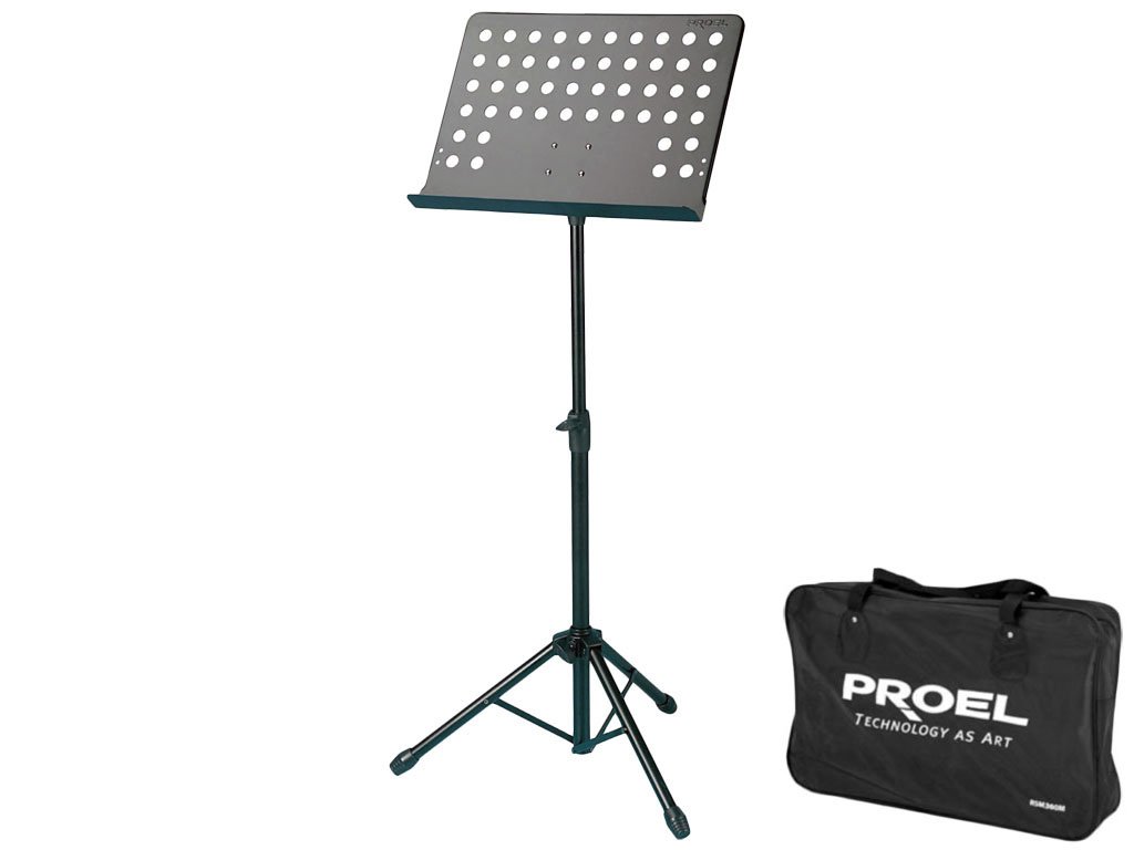 PROEL RSM360M Professional music stand, supports scores. Includes carrying bag