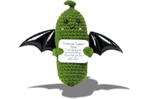 SACHPER Pickle Buddies Batty Support Pickle - Handmade Crochet Positive Vegetables Doll Emotional Support Crochet Animals Gift Crochet Plushies Desk Decor for for Anxiety & Stress Relief