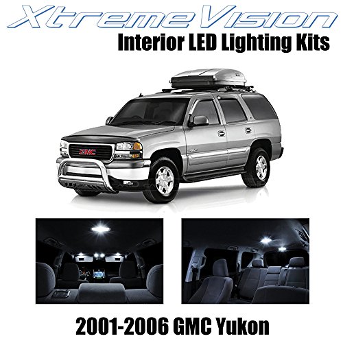 XtremeVision GMC Yukon 2001-2006 (18 Pieces) Pure White Premium Interior LED Kit Package + Installation Tool