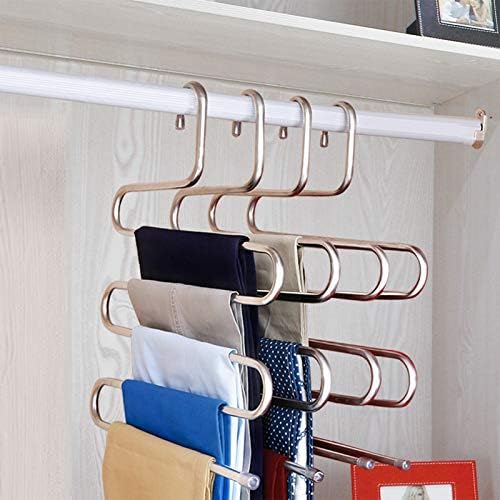 Hontop stainless steel s hangers multi-purpose space saving rack