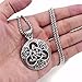 ELFASIO Large Celtic Knot Magic Both Sided Pendant Necklace Men's Stainless Steel Box Chain Jewelry(22inch)