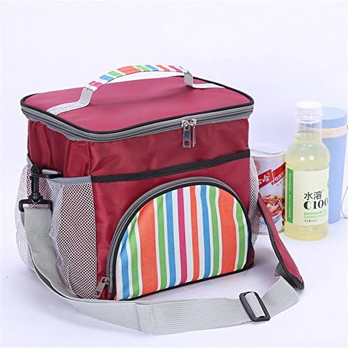 WGPFBAG 14-Can Large Insulated Lunch Bag for Women and Men, Best 2 Way Zipper Closures, Adjustable Shoulder Strap (Red)