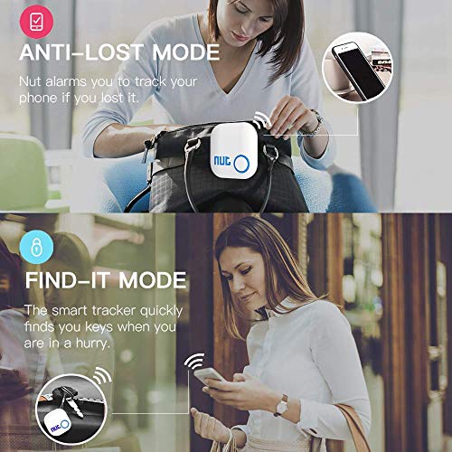 Key Finder with App for Phones- Evershop Smart Tracker Bluetooth Item Finder Car Key GPS Locator Alarm Reminder for Phone, Pets, Keychain, Wallet,Luggage (White and White)