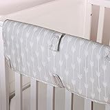 Grey Arrow Print 100% Cotton Padded Crib Rail Guard by The Peanut Shell