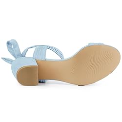 Allegra K Women's Open Toe Ankle Tie Back Sky Blue