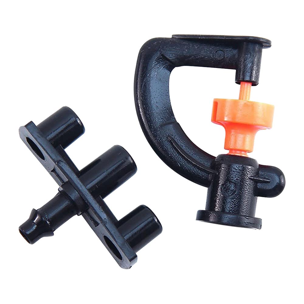 VOANZO 10Pcs Garden Irrigation Misting Nozzle 360 Degree Rotating Sprinkler Nozzle G Suspension Nozzle Micro Sprinkler Connector