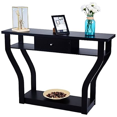 Amazon Com Black Entryway Hallway Console Table Drawers