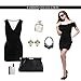 Duco Polarized Sunglasses for Women UV Protection Retro Designer Vintage Cateye Sunglasses DC1223 (Black Frame Gray Lens)