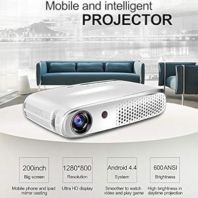 Mini Proyector 3D, 1280 * 800Pixel 4K WiFi 600 lúmenes Android ...