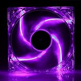 5 Stars Computer 120mm, 12cm Quad-4 Purple LED Computer Desktop PC Case Clear Cooling Fan, 3 and 4 pin Connector with Screws, Quiet and Silent