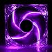 5 Stars Computer 120mm, 12cm Quad-4 Purple LED Computer Desktop PC Case Clear Cooling Fan, 3 and 4 pin Connector with Screws, Quiet and Silent
