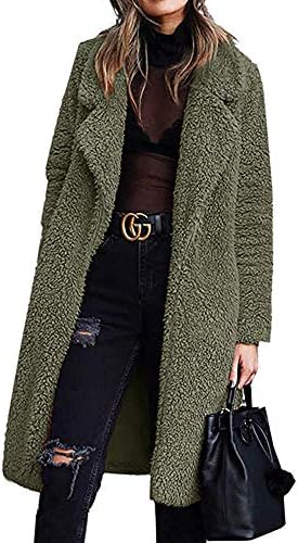 Bibowa Fuzzy Jacket Women Faux Shearling Soft Lightweight Warm Winter Coats Trendy