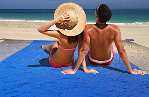 image for Zeele Outdoor Sandproof Beach Blanket XL 10 x 9 - Great for Festivals,