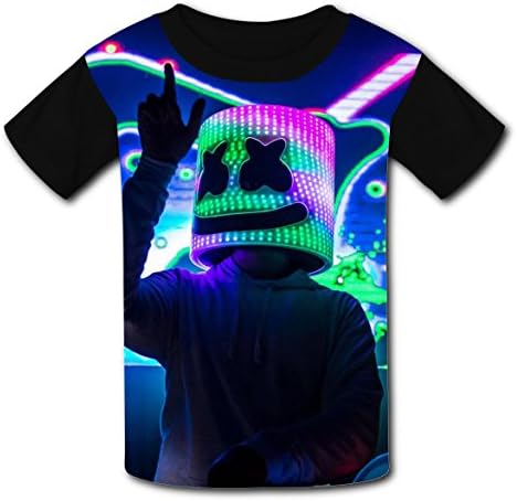 SEBIT Kids T-shirt Custom DJ LED Musk Marshmello-o Tee Top for Girls Boys L
