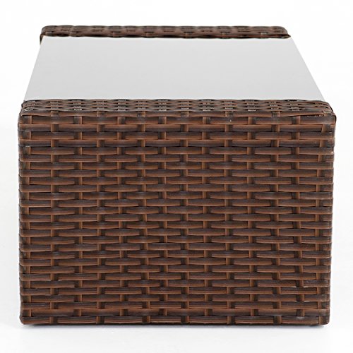 Innovex OD873RAB Prima Outdoor Coffee Table Patio Furniture, Large, Auburn - Thumbnail 4