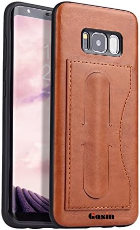 Samsung Galaxy S8 Case, PU Leather Bumper case [Anti-Scratch][Ultra Slim] TPU Hybrid Armour Protective Case for Galaxy s8 with Foldable Kickstand and Card Holder