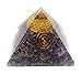 ORGONE Pyramid Amethyst The Flower Life Symbol,ORGONITE Energy Generator Crystal Quartz Point & Exquisite Gemstones & Reiki Energy