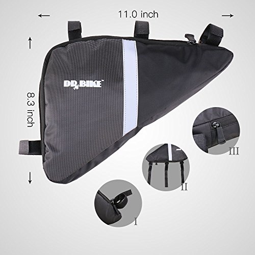 image for DRBIKE Bike Frame Storage Bag, Bicycle Triangle Strap-On Pouch for Roa
