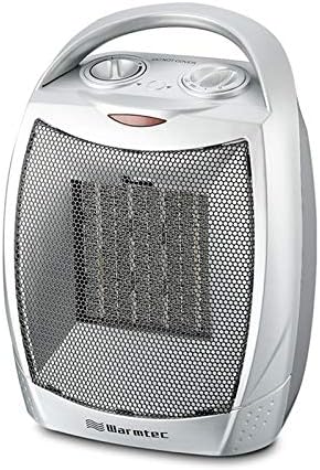 WARMTEC 1500W Quiet Ceramic Heater with Carry Handle Adjustable Thermostat Mini Electric Desk Heater Fan (Silver)