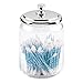 iDesign York Glass Bathroom Vanity Apothecary Jar with Lid for Cotton Balls, Swabs, Cosmetic Pads, Candy, 3.5