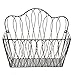 MyGift Decorative Black Metal Wire Loop Design Wall Mounted Magazine Holder Bin/Fruit Basket Rack
