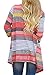 Myobe Women's Fashion Geometric Print Drape Front Cable Knit Cardigan, X-Large, Red