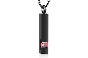 XSMZB Crystal Cremation Urn Jewelry Cube Memorial Ashes Necklace Pendant Keepsake- Black Birthstone Series