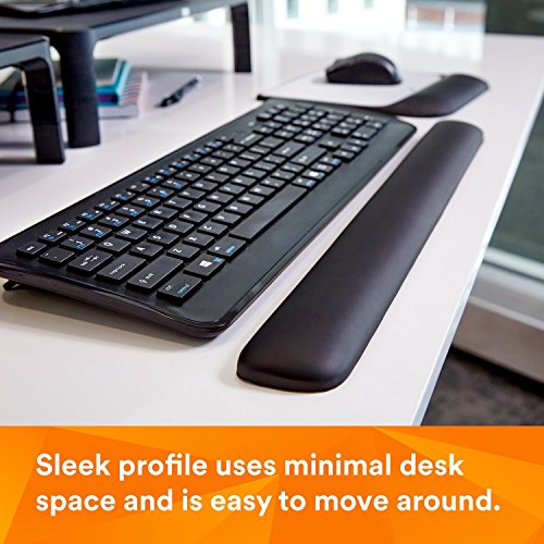 3M Gel Wrist Rest for Keyboards, Soothing 3M Gel Technology and Satin Smooth Cover for All Day Comfort and Support, 19", Black (WR85B)