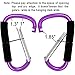 Shells Magic Purple Color Extra-large D-Shape Super-handy Snap Hook Hanger Bags Holder Carrier Mommy Hook Carry Handle With Soft Foam Grip (Purple)