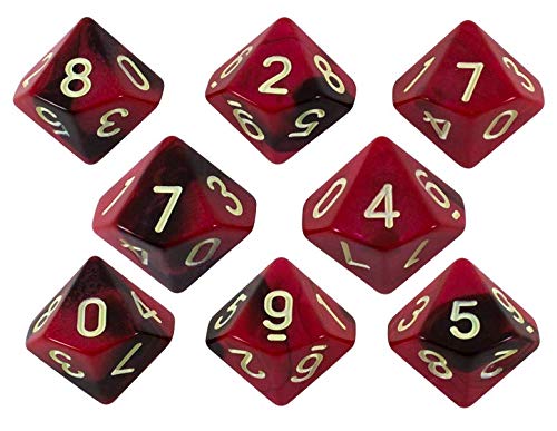 Paladin Roleplaying Red and Brown Dice - 8 D10 set - 'Blood God'