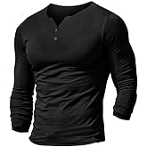 Muscle Alive Mens Summer Casual Short Sleeve Henleys T-Shirt Single Button Placket Plain v Neck Shirts