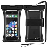 RANVOO [Floating] Waterproof Phone Pouch, Dry Bag Case for iPhone XS Max XR X 8 Plus 7 Plus 6 6s Plus, Samsung Galaxy S9 Plus S8 Edge Note 8 7, LG G5 G6, up to 6.8"- Black
