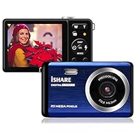 Mini Digital Camera for Photography with 2.8 Inch LCD 8X Digital Zoom, 20MP HD Digital Camera Rechargeable Point and Shoot Camera, Indoor Outdoor for Kids/Seniors/Learner(Blue)