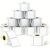 BETCKEY - 2" x 2" (51 mm x 51 mm) Square Labels Compatible with Zebra & Rollo Label Printer,Premium Adhesive & Perforated [16 Rolls, 12000 Labels]