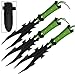 Zombie Killer Green Cord Blood Splash Throwing Knife Set of 6 (Dark Nexus Set of 3)