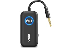 YMOO Bluetooth 5.3 Transmitter Receiver for TV/Airplane to 2 Headphones, Wireless Audio Adapter with Aptx/Aptx-HD Low Latency (<40ms), Aux Connector for Home Stereo/Bluetooth Earbuds/PC/Gym