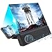 12'' 3D Screen Magnifier with Bluetooth Speaker, HD Protable Movies Amplifier with Foldable Holder Stand, Support iPhone Xs Max/X / 8/8 Plus and Android All Smartphones