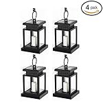 Falove Vintage Waterproof Solar Powered Lantern, Hanging Umbrella Lantern Candle Lights Led with Clamp Beach Umbrella Tree Pavilion Garden Yard Lawn Etc. Lighting & Decoration (4)