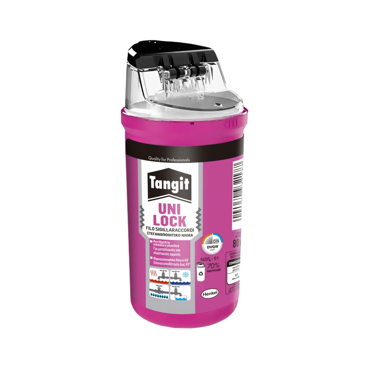 Tangit Uni-Lock Metal & Plastic Pipe Sealer Wire - Repositionable Pipe Sealer for up to 4" Pipes, Tangit Wire for Flexible and Rigid Pipes, 1x80m