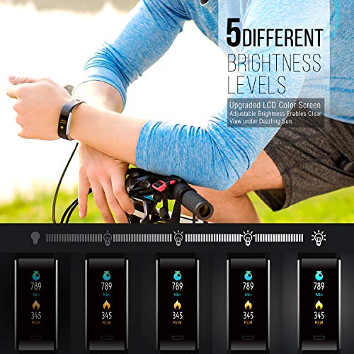VIEWOW Fitness Tracker Activity Tracker Watch - 2019 Upgraded Color Screen IP68 with Heart Rate Monitor, Step Counter, Calorie Counter, Pedometer Watch with 14 Sports Modes for Women Men Kids