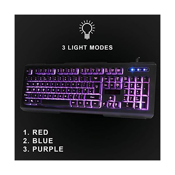 CiT Avenger Gaming Keyboard and Mouse, 3 Colour Mode, LED Backlight, Gaming Keys, Multimedia Functions, USB, For Rapid…