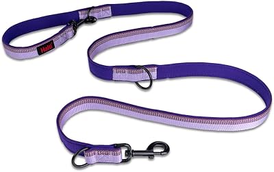 Halti Double Ended Lead for Dogs Large Purple 2m Neoprene Padded Reflective
