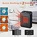 Soulcker Space Heater, Portable Heater With 750W/1500W Power Setting, 2 Seconds Heat-up, Tip-over and Over-heat Protection, Ceramic Small Space Heater for Office, Home, Indoor Use - Black