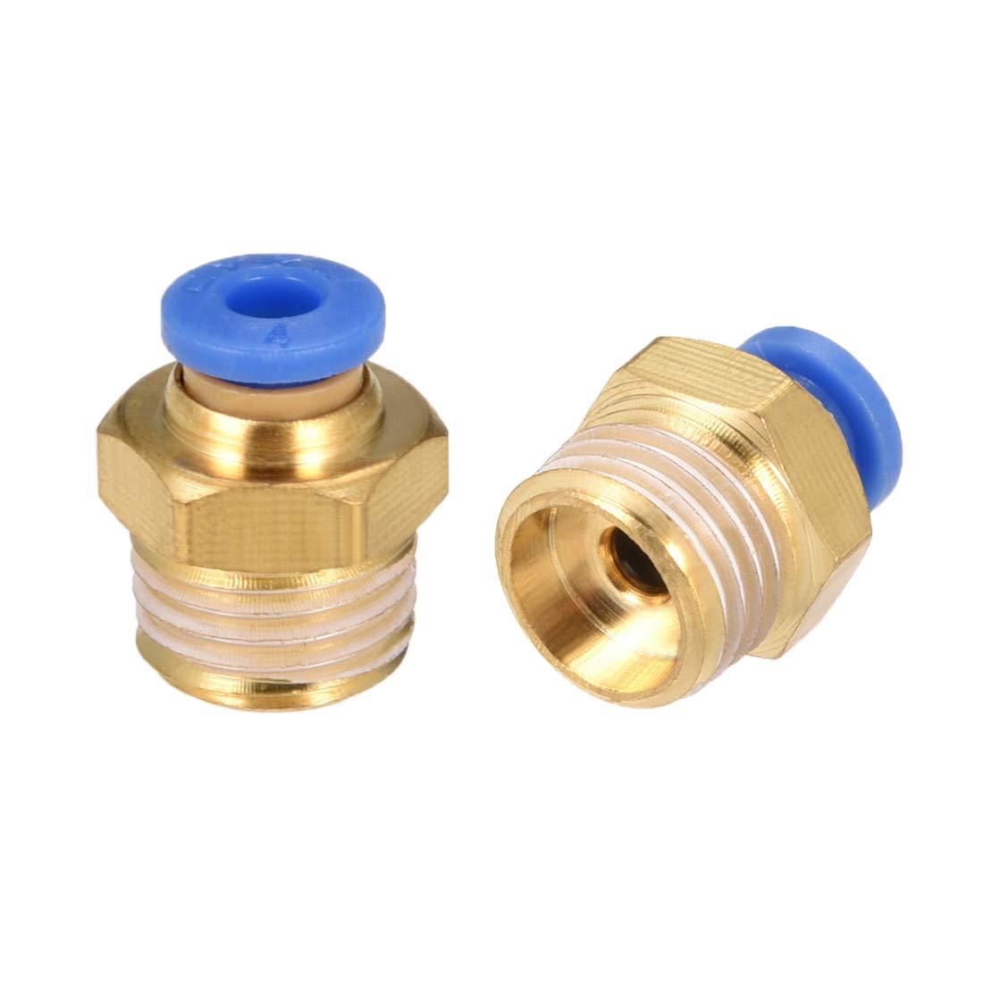 sourcing map Straight Pneumatic Push to Quick Connect Fittings G1/4 Male x 4mm Tube OD 2pcs