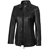 Blingsoul Leather Car Coats for Womens - Black Brown Real Long Leather Jacket Women