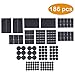 DigHealth Non Slip Furniture Pads - Heavy Duty Adhesive Rubber Furniture Pads to Protect Hardwood Floors-Best Chair Leg Covers and Tiled, Laminate - Large Pack of 186 PCs and Assorted Sizes