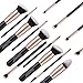 YEOTWIN 14Pcs Makeup Brushes & 5 Blender Sponge, Premium Synthetic Foundation Brush, Blending Face Powder Blush Concealers Eye Shadows Make Up Brushes set, eyebrow brush (Rose Golden)