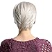 Emmor Short Silver Grey Human Hair Wigs for Women Blend Pixie Cut Wig With Bang Light Weight,Natural Daily Use Hair