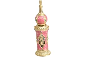 Vintage Middle Eastern Style Empty Perfume Bottle 12Ml Glass Essential Oil Container Portable Small Floral Design for Women T