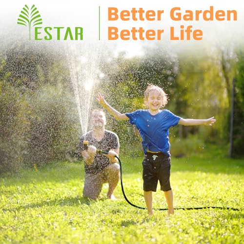 Retractable Garden Hose Reel 5/8 in x100 ft, Heavy Duty Wall Mounted Hose Reel with 10- Function Sprayer Nozzle, Any Length Lock/Automatic Slow Return System,180° Swivel Bracket